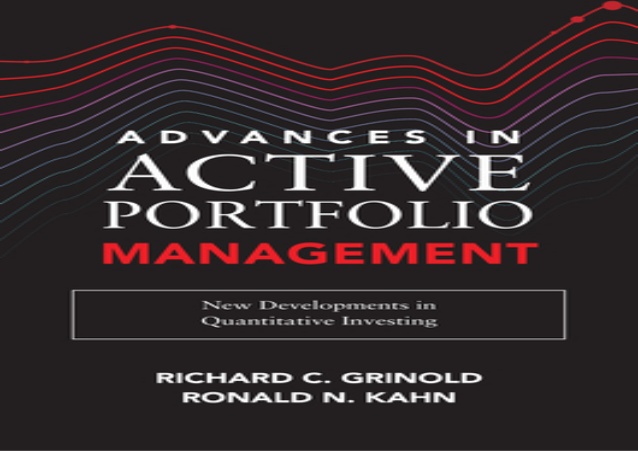 Active portfolio management grinold kahn pdf files